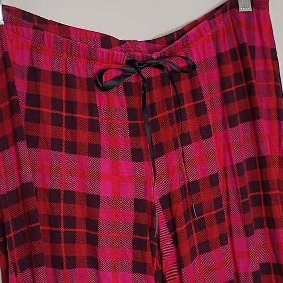 Isaac Mizrahi  sz M berry  pink long pj's  with button front collared top - Picture 3 of 10